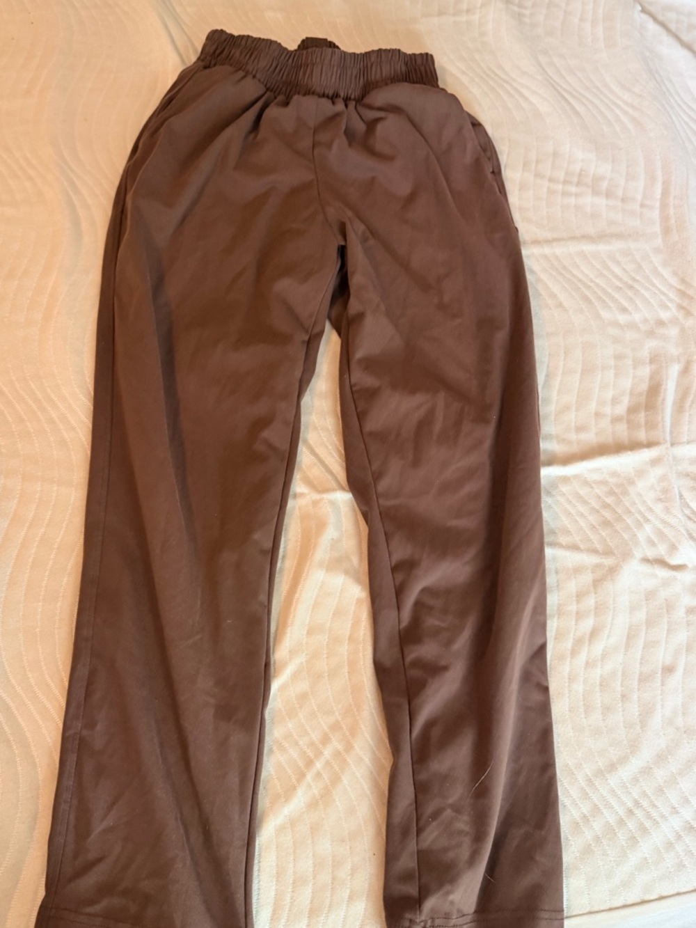 Yogalicious Women’s Brown Elastic-Waist Straight Leg Lounge Pants